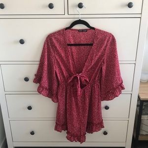 Red floral timber, size M, from shein. Never worn!